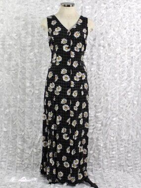Vintage 90s Grunge Floral Daisy Dress 🌼